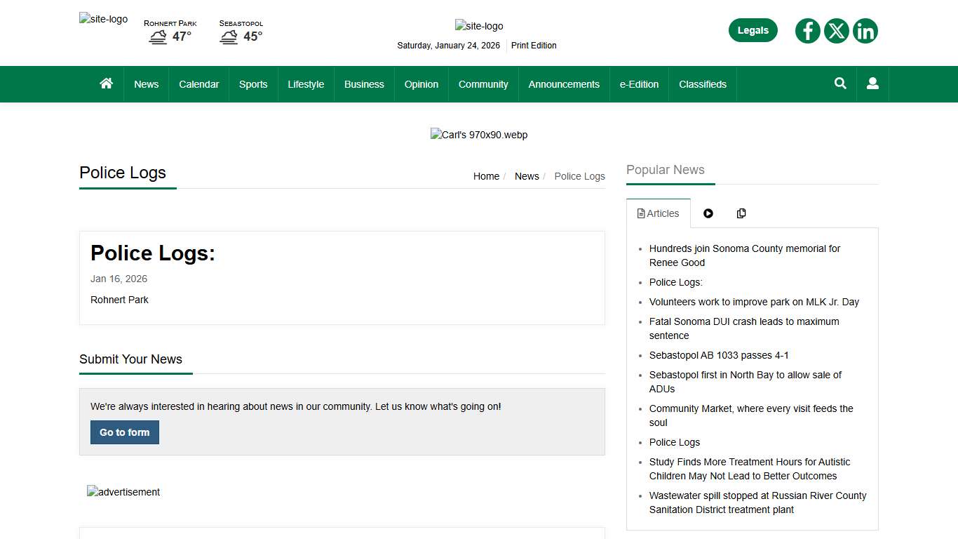 Police Logs thecommunityvoice.com